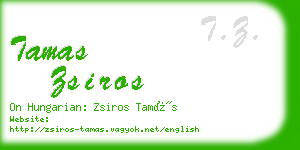 tamas zsiros business card